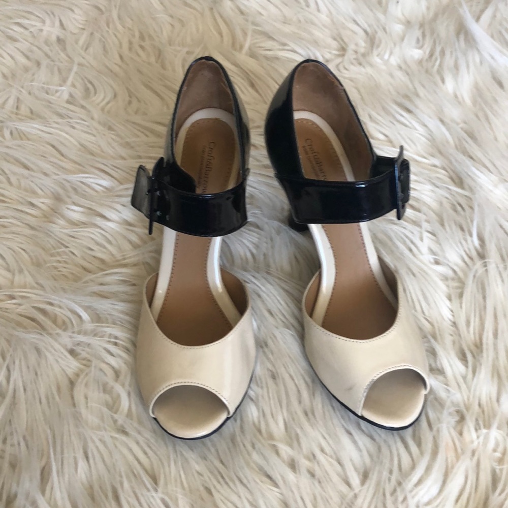 Croft and Borrow peep toe heels